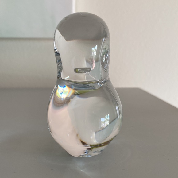 Large Vintage Glass Paperweight Baby Chick Bird Figurine Clear Tall 3.5 inches - Picture 7 of 12